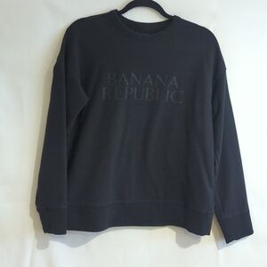 Banana Republic Black Long Sleeve Sweatshirt With Logo Size S